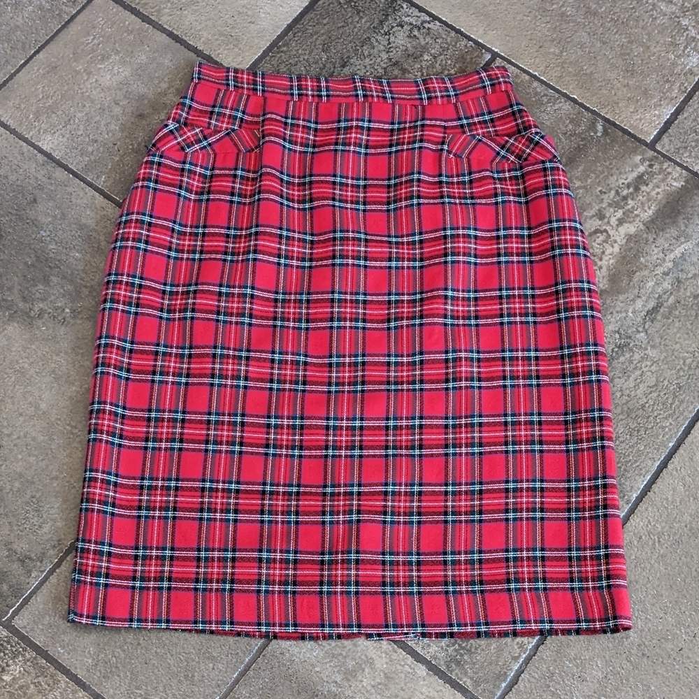 Vintage Northern Traditions High Waisted Plaid Tartan Chic Skirt Size 9/10 Red